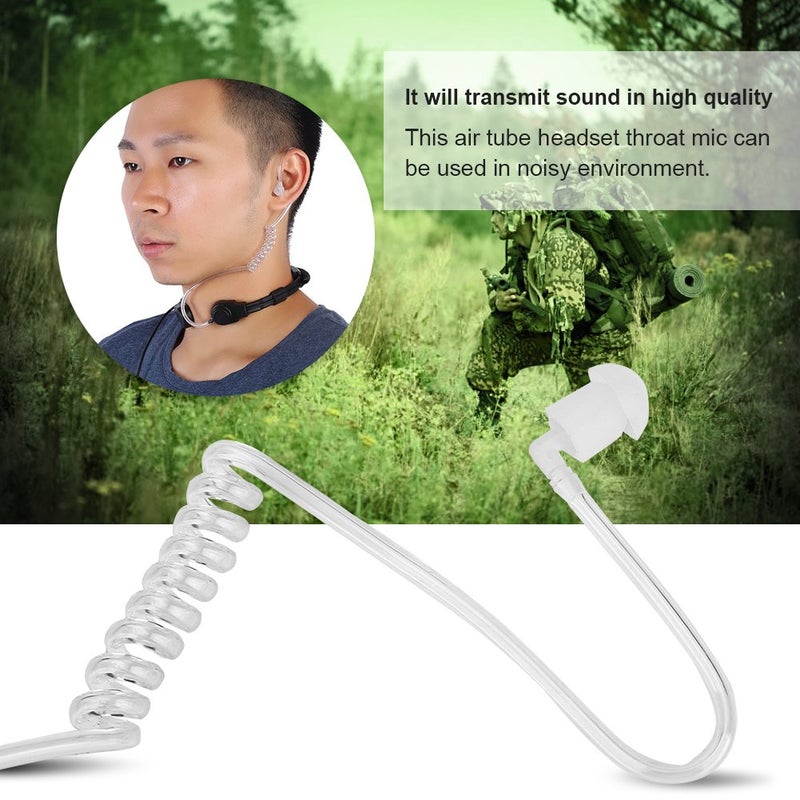 Serounder Throat Mic Earpiece Headphone, 3.5mm Throat Mic Earpiece Bone Conduction Headset Throat with Finger PTT Mic Air Acoustic Tube Earpiece Headset Acoutic Tube Earpiece for 3.5mm CTIA Phone - Image 4